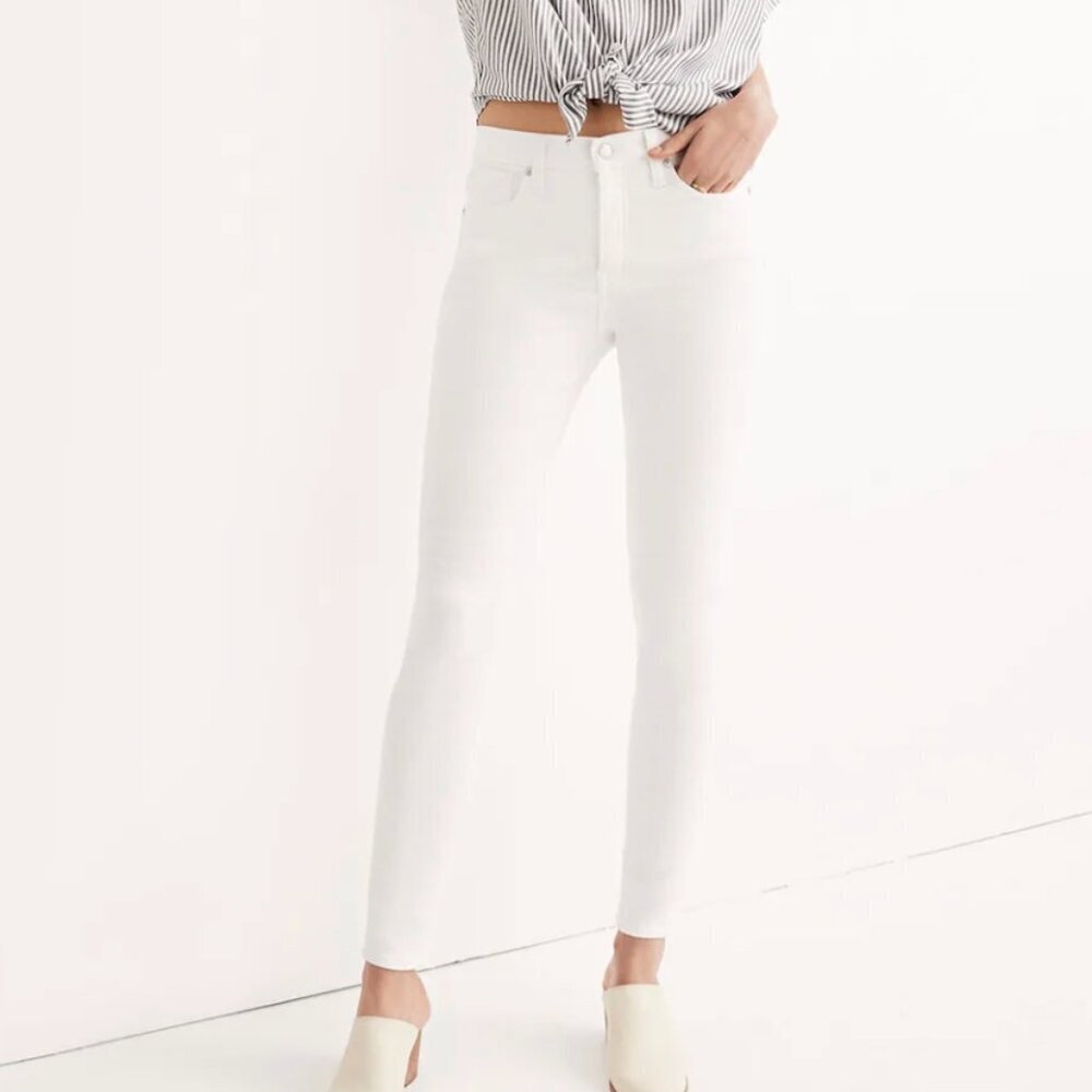 NWT Madewell 9" high rise skinny jeans in white size 36 W